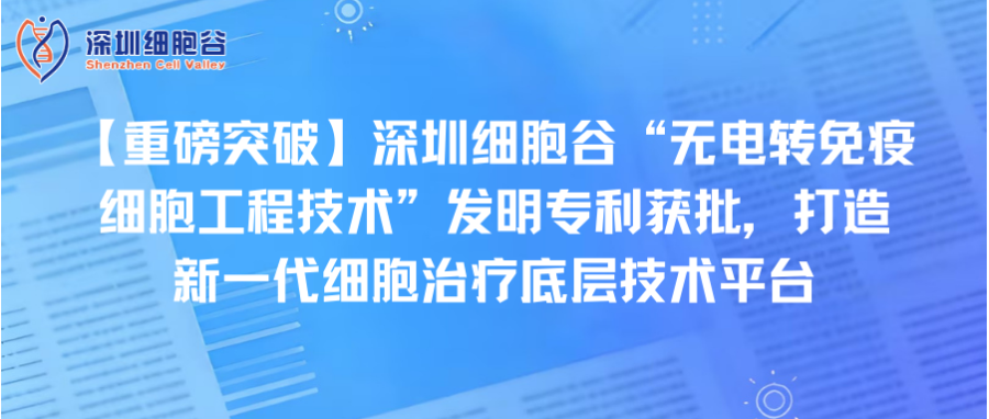 【重磅突破】深圳K8官网“无电转免疫细胞工程技术”发明专利获批，打造新一代细胞治疗底层技术平台